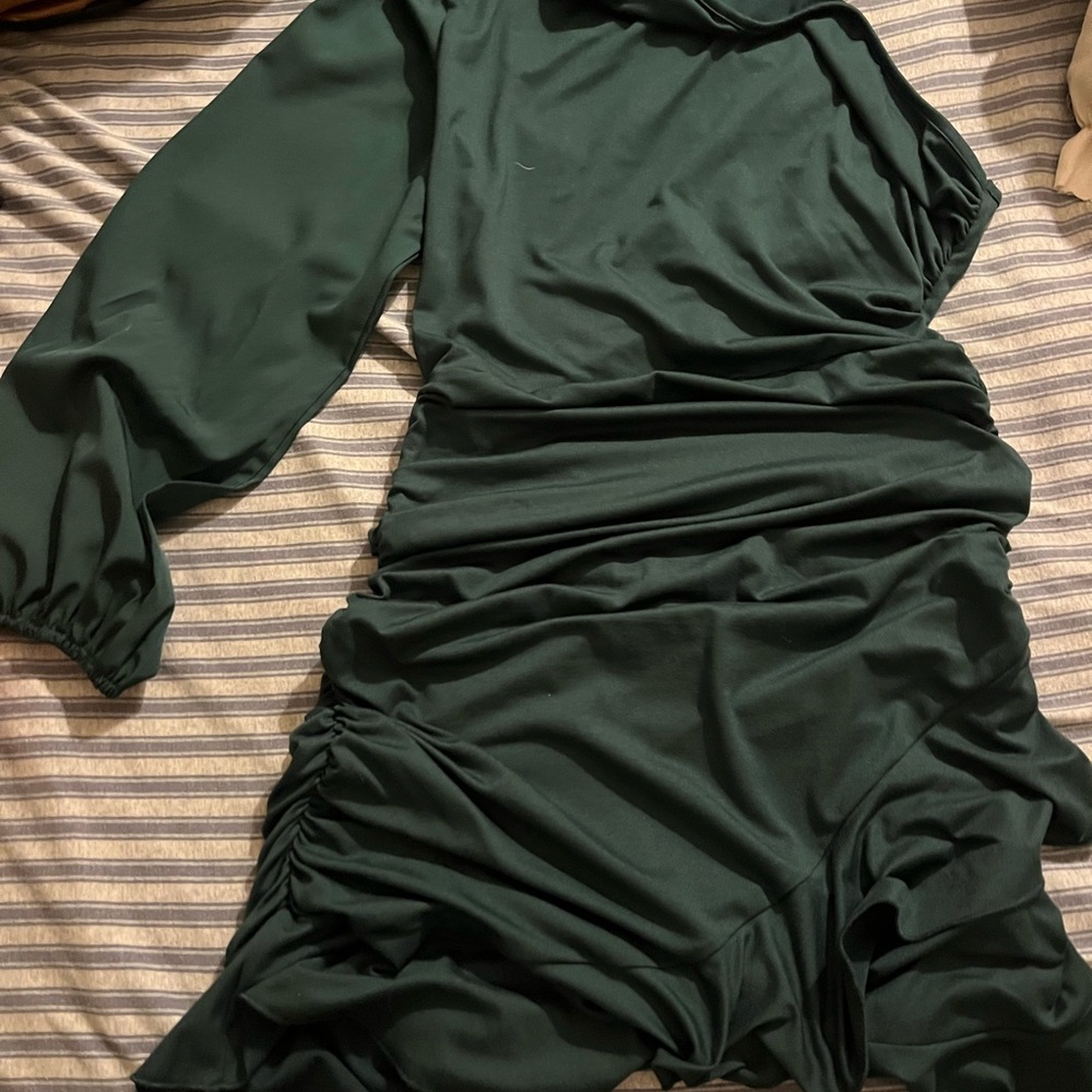 Elegant Green Ruched Dress